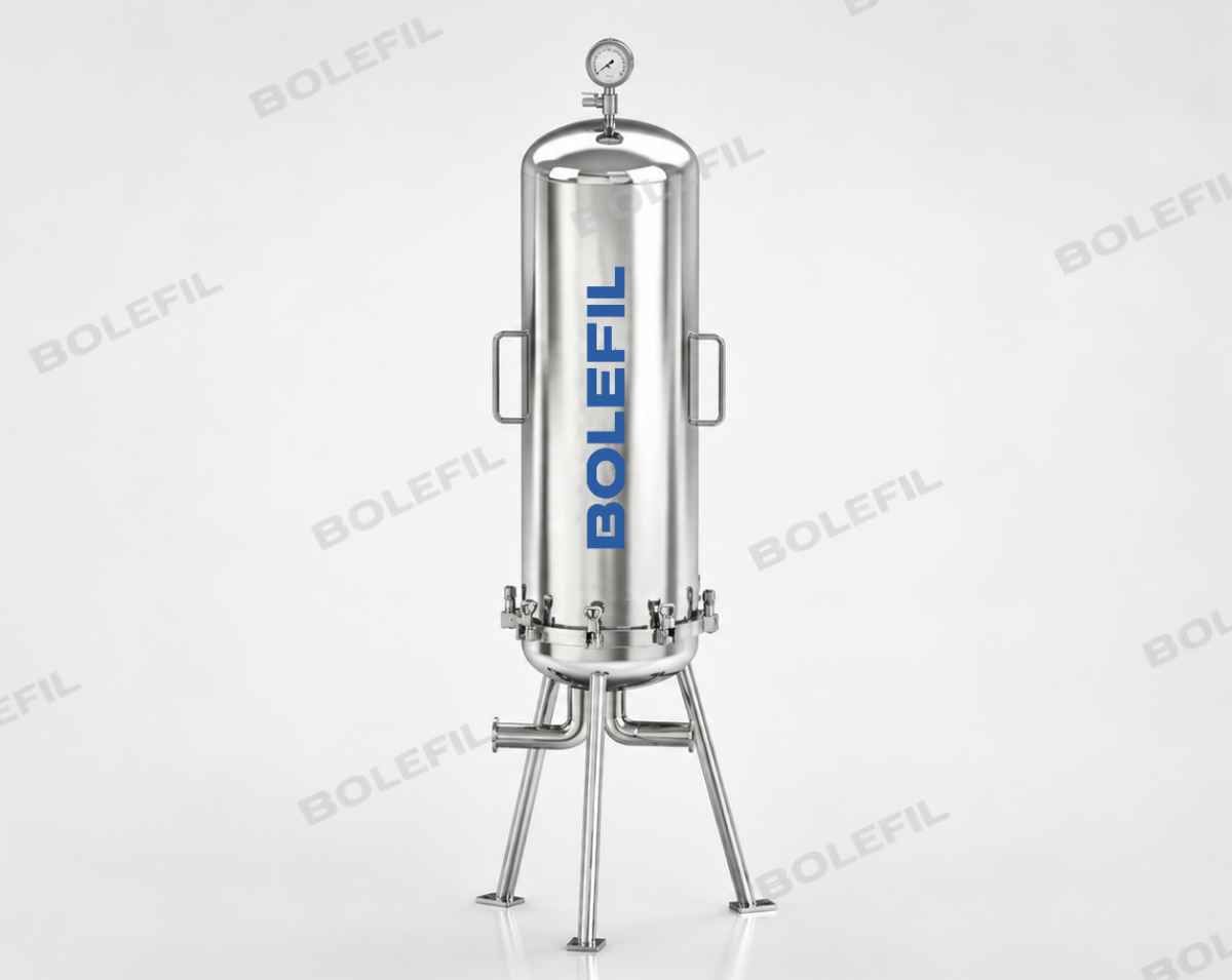 multi round sanitary fixed filter housing