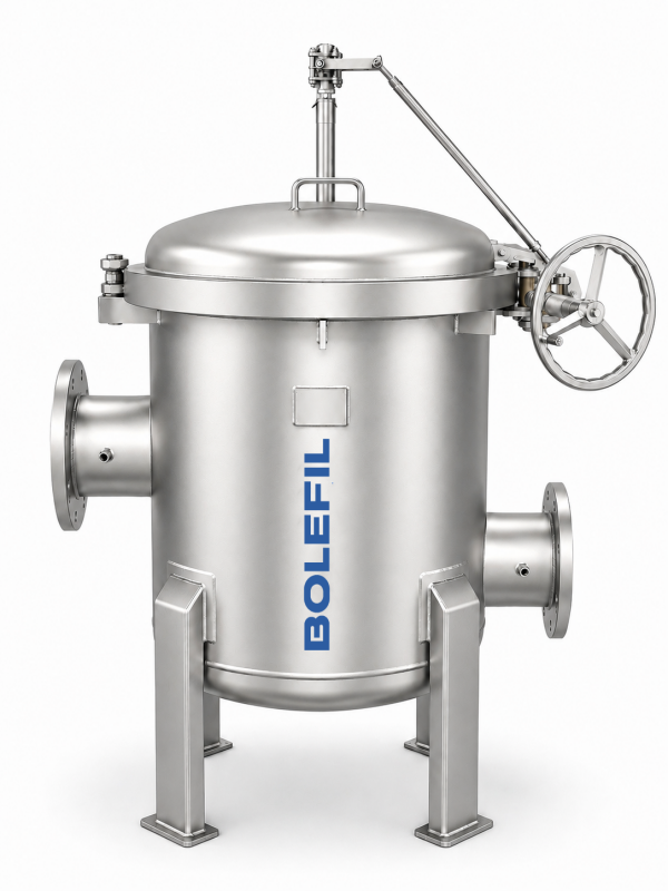 Quick-opening bag filter housing
