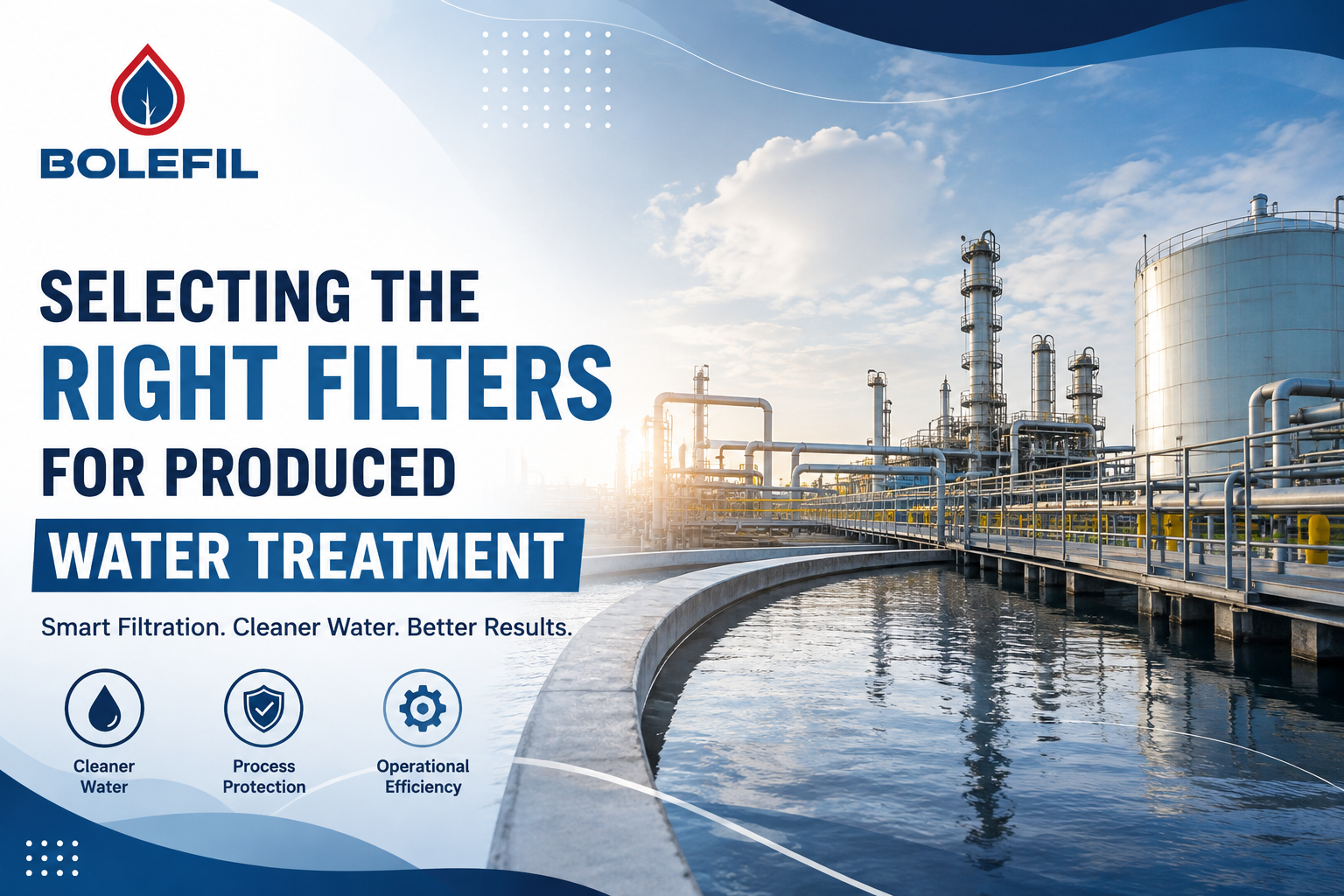 Industrial produced water treatment facility for selecting the right filtration systems